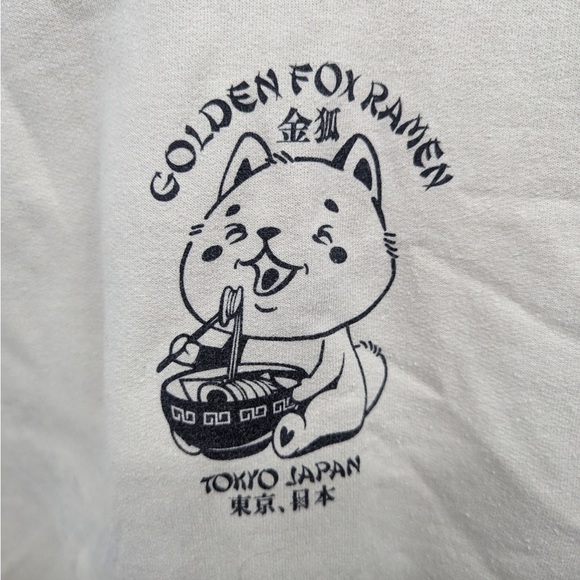 SCW GOLDEN FOX RAMEN TOKYO JAPAN TAN HOODIE  UNISEX SIZE SMALL - Picture 5 of 6